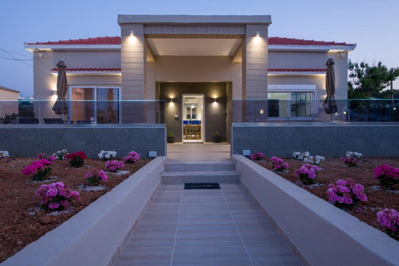Luxury Villa Eva-Mari With Jacuzzi, 50M From The Beach Stalós Exterior foto