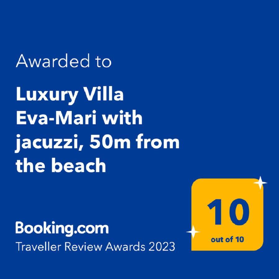 Luxury Villa Eva-Mari With Jacuzzi, 50M From The Beach Stalós Exterior foto
